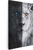 Artaza - Peinture sur Canevas - Lion en noir et blanc - 20x30 - Petit - Photo sur Toile - Impression sur Toile