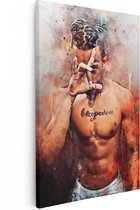 Artaza Canvas Schilderij XXXTentacion op Verf - 40x60 - Poster Foto op Canvas - Canvas Print