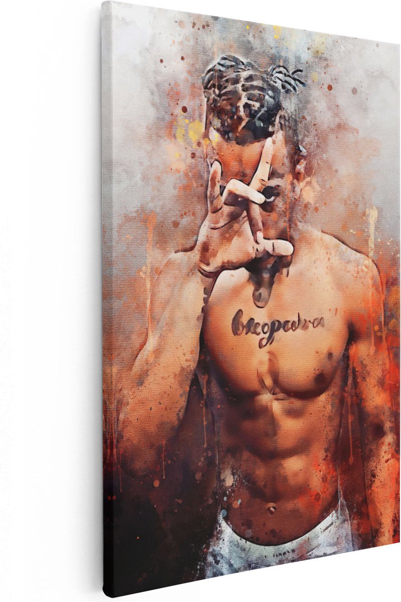 Artaza Canvas Schilderij XXXTentacion op Verf - 40x60 - Poster Foto op Canvas - Canvas Print - Artaza