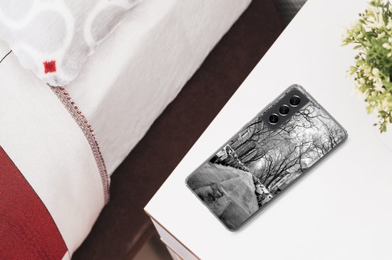 Coque Samsung Galaxy S21 FE - Voitures garées à New York - noir et blanc - Coque de téléphone en Siliconen