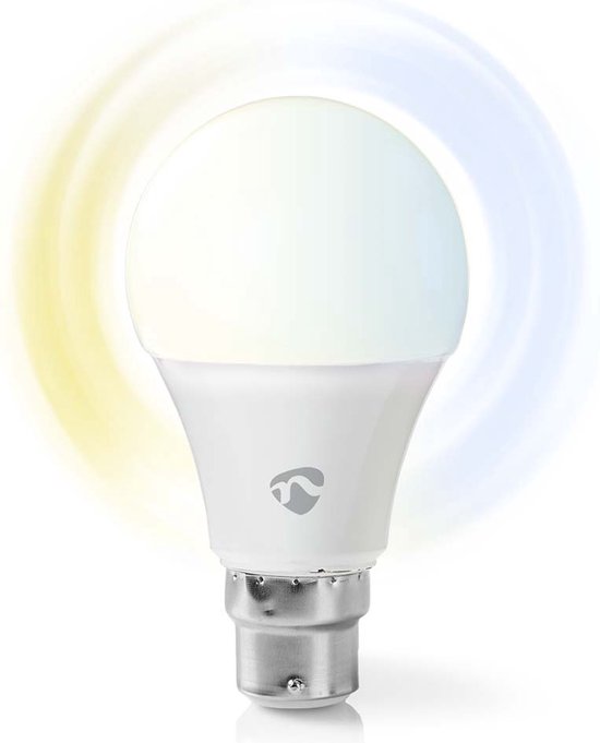 Nedis SmartLife LED Bulb | Wi-Fi | B22 | 800 lm | 9 W | Koel Wit / Warm Wit | 2700 - 6500 K | Energieklasse: A+ | Android™ / IOS | A60 | 1 Stuks