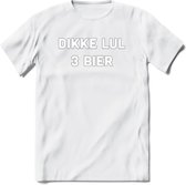 Dikke lul 3 Bier T-Shirt | Unisex Kleding | Dames - Heren Feest shirt | Drank | Grappig Verjaardag Cadeau tekst | - Wit - XL