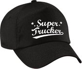 Super trucker cadeau pet / baseball cap zwart voor dames en heren - cadeau pet vrachtwagenchauffeur
