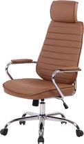 Chaise de bureau Clp Rako - Cuir artificiel - Marron