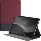 kwmobile hoes voor Lenovo Tab P11 Pro - Slanke tablethoes met standaard - Tablet cover in donkerrood / zwart