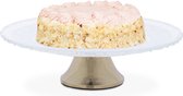 Relaxdays 30 cm - sur pied - plateau de service à gâteaux - présentoir à gâteaux - rond