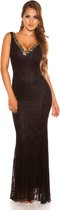 Gala Avond Jurk - Rode Loper Look - Zwart - Maat M