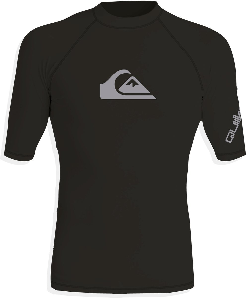Quiksilver - UV-Zwemshirt met korte mouwen voor jongens - All time - Zwart - maat 158-164cm (13-14 jaar)