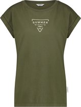 Penn & Ink Dames T-Shirt Khaki maat M