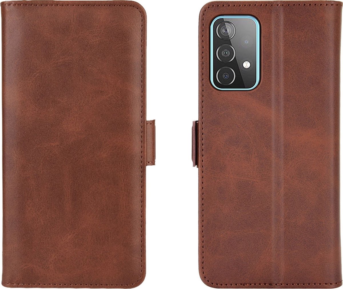 Mobigear Telefoonhoesje geschikt voor Samsung Galaxy A52 Hoesje | Mobigear Slim Magnet Bookcase Portemonnee | Pasjeshouder voor 3 Pasjes | Telefoonhoesje voor Pinpas / OV Kaart / Rijbewijs - Bruin