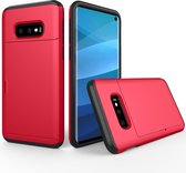 Samsung Galaxy S10e Hoesje - Mobigear - Card Serie - Hard Kunststof Backcover - Rood - Hoesje Geschikt Voor Samsung Galaxy S10e