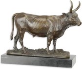 Bronzen sculptuur - Stier - Gedetailleerd beeld - 23,2 cm hoog