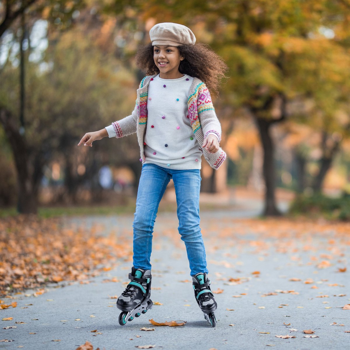 LOKJIJI Verstelbare Kinderen inline skates voor Meisjes Beginners