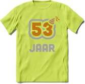 53 Jaar Feest T-Shirt | Goud - Zilver | Grappig Verjaardag Cadeau Shirt | Dames - Heren - Unisex | Tshirt Kleding Kado | - Groen - S