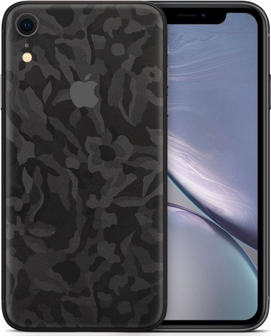 dskinz Back Skin Sticker Geschikt voor Apple iPhone Xr - Camo Black