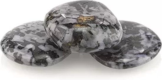 Handsteen Gabbro - 5 - 6 cm - grijs / zwart — afbeelding 4