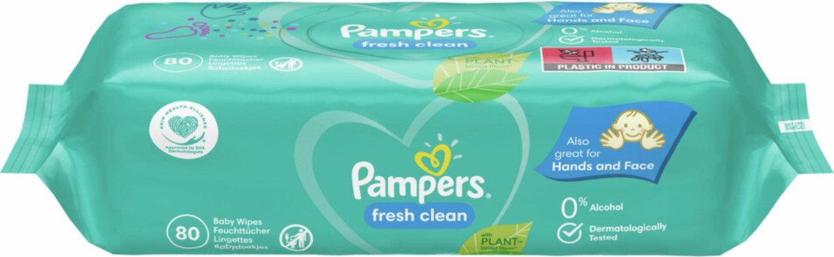 Lingettes Bébé Fresh Clean PAMPERS : le paquet de 52 lingettes à