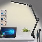 Bureaulamp | Tafellamp | Zwart | Metaal | LED | 14 Watt | 3 Kleuren | 10 Helderheidsniveaus | Geheugenfunctie