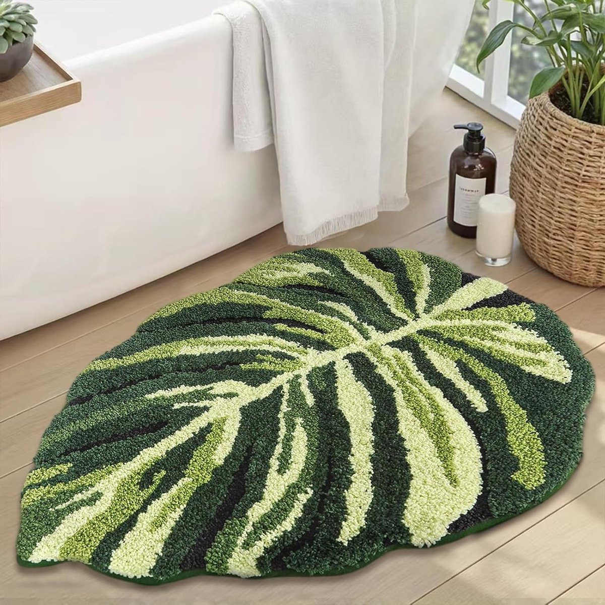 Zachte Pluizige Badmat voor Douche en Toilet, Antislip en Waterabsorberend, Wasbaar 50 x 80 cm, Ideaal voor Badkamer en Comfortabele Voeten
