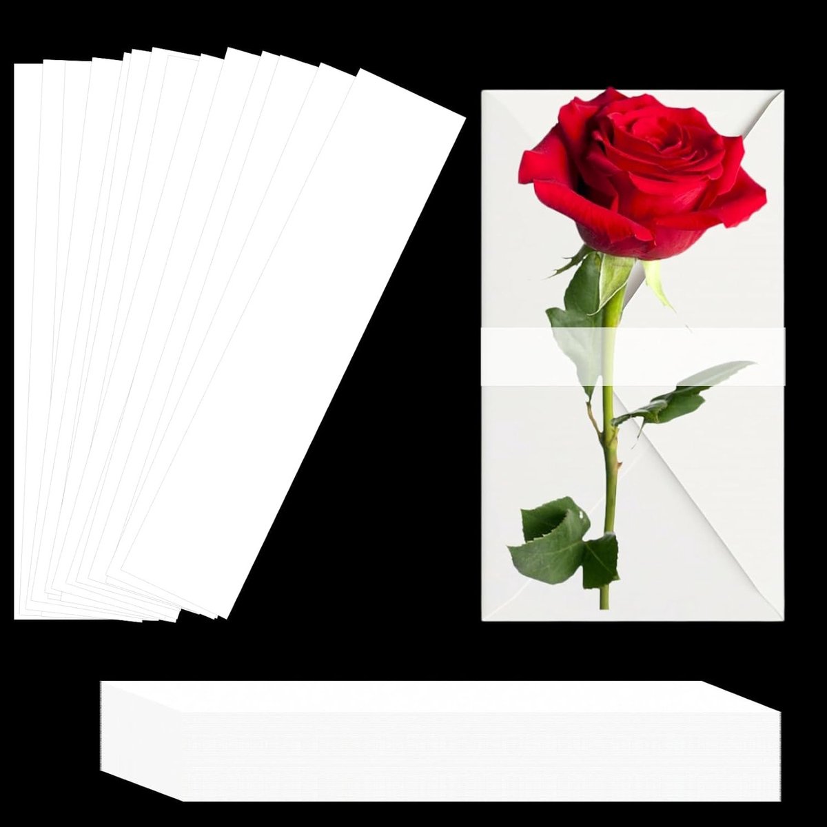 Set van 100 Transparante Parchment Belly Bands (31 x 4 cm) voor Bruiloften, Verjaardagen en Feesten, Uitnodigingen en Cadeauverpakking
