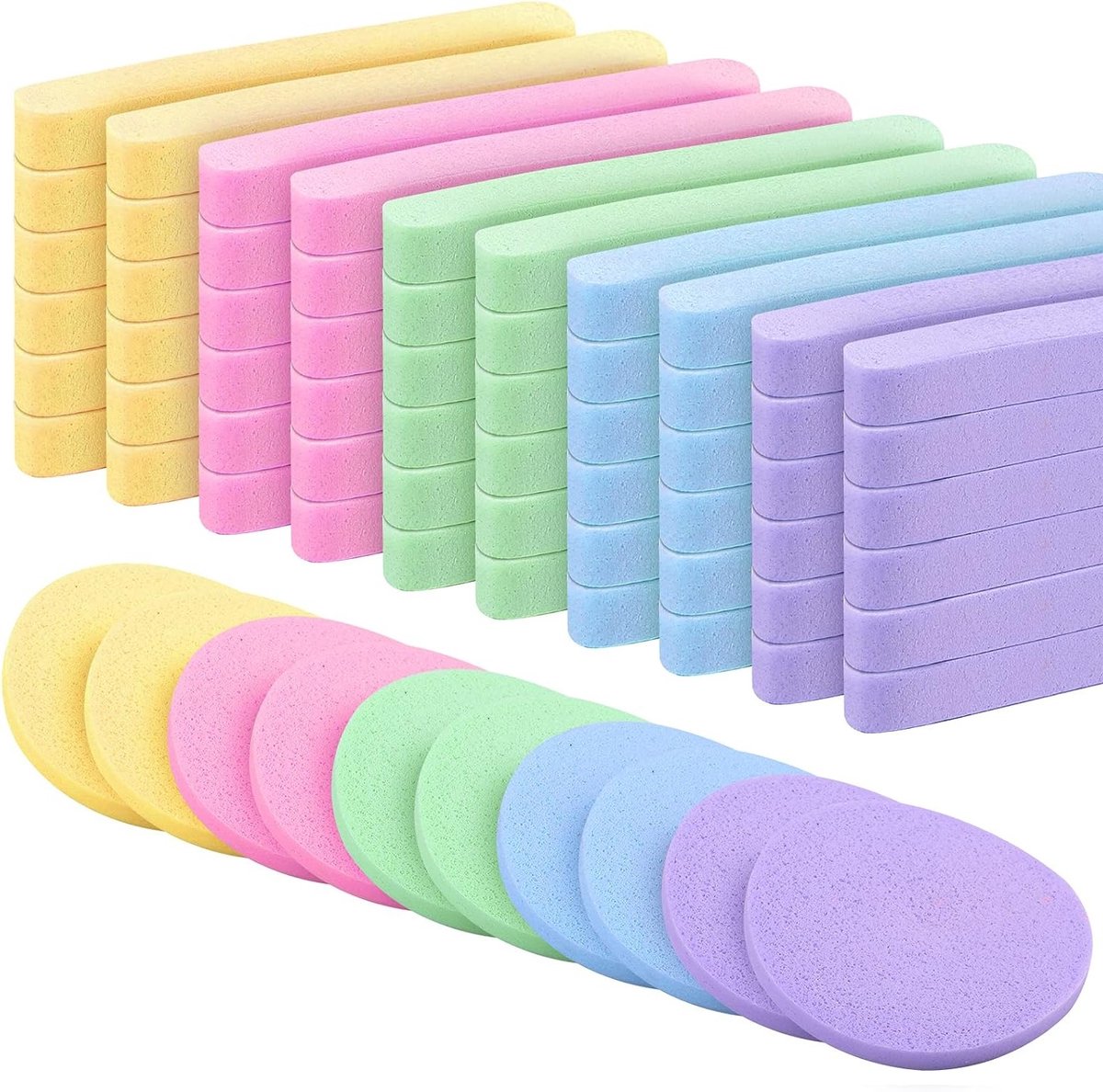 Gecomprimeerde Gezichtsponsjes voor Reiniging en Make-up, 60 Stuks, Ideaal voor Spa en Peeling