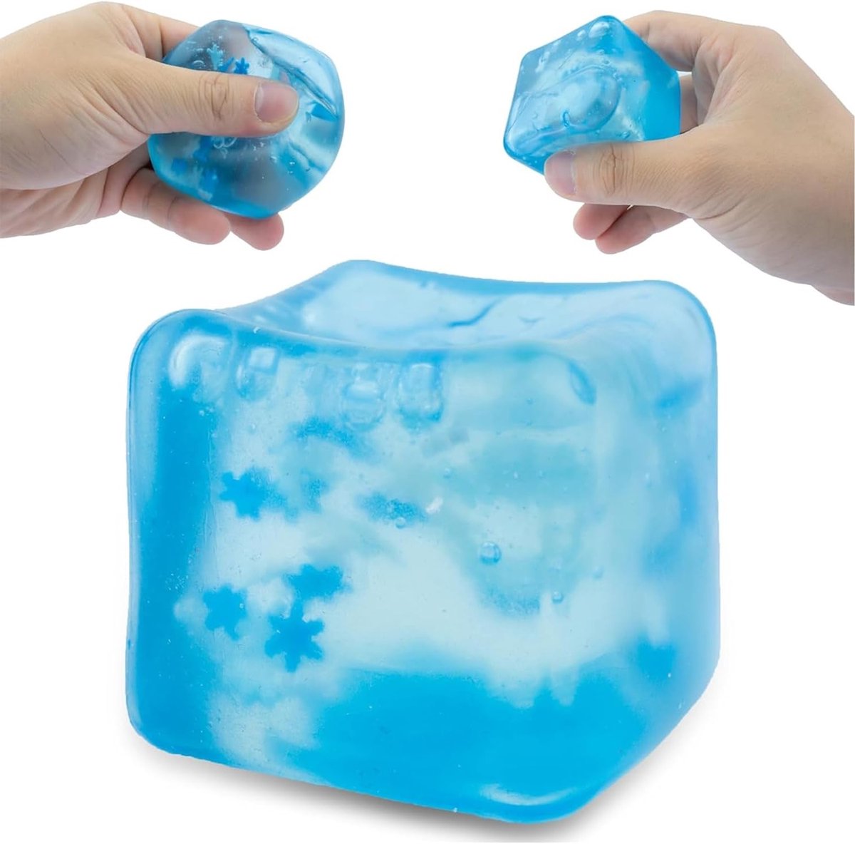 Blauwe Squishy Stress Cube voor Volwassenen, Fidget Speelgoed, Squeeze Speelgoed en Sensorisch Speelgoed voor Ontspanning en Stressverlichting