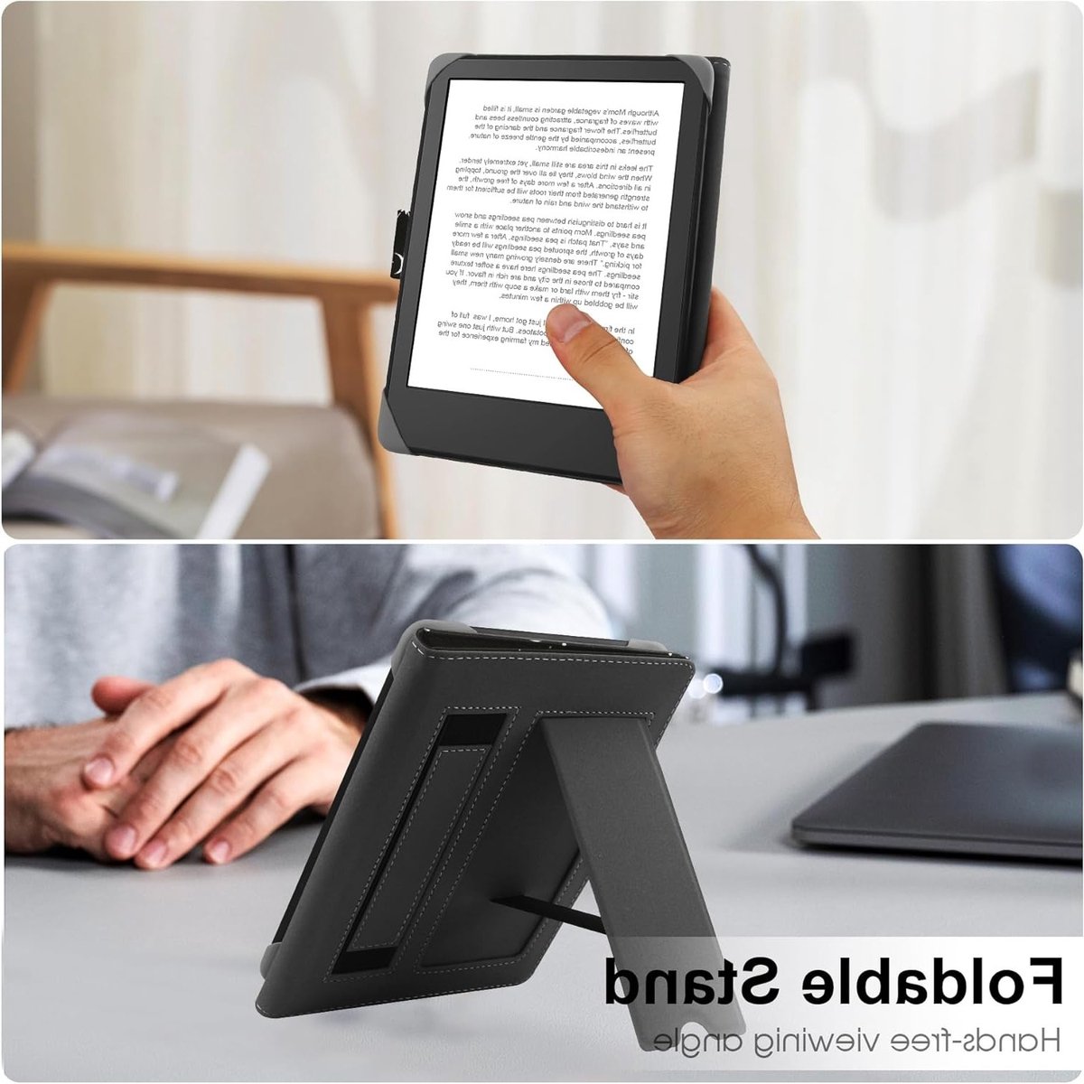Universele Beschermhoes voor 6.8 Inch en 7 Inch E-Readers - Geschikt voor Kindle, Kobo en PocketBook - E-book Reader Hoes met Sluiting en Schokbestendige Bescherming – foto 2