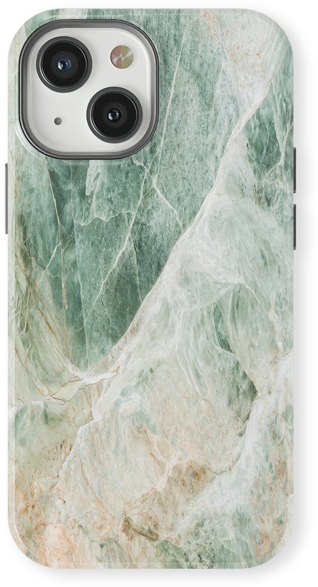 DripCase Hoesje geschikt voor iPhone 13 Marmer | Marble Moods | Magnetisch Opladen | 2-in-1 Ontwerp | Luxe Marmeren Case geschikt voor iPhone 13 Seafoam Marble
