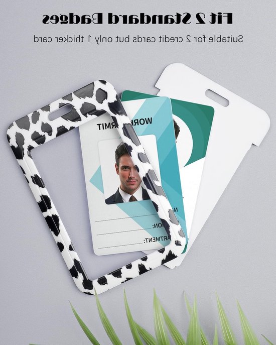 Stijlvolle ID-kaarthouder met sneeuwluipaardprint, retractable badge reel en afneembare lanyard voor kantoor en onderwijs — afbeelding 4