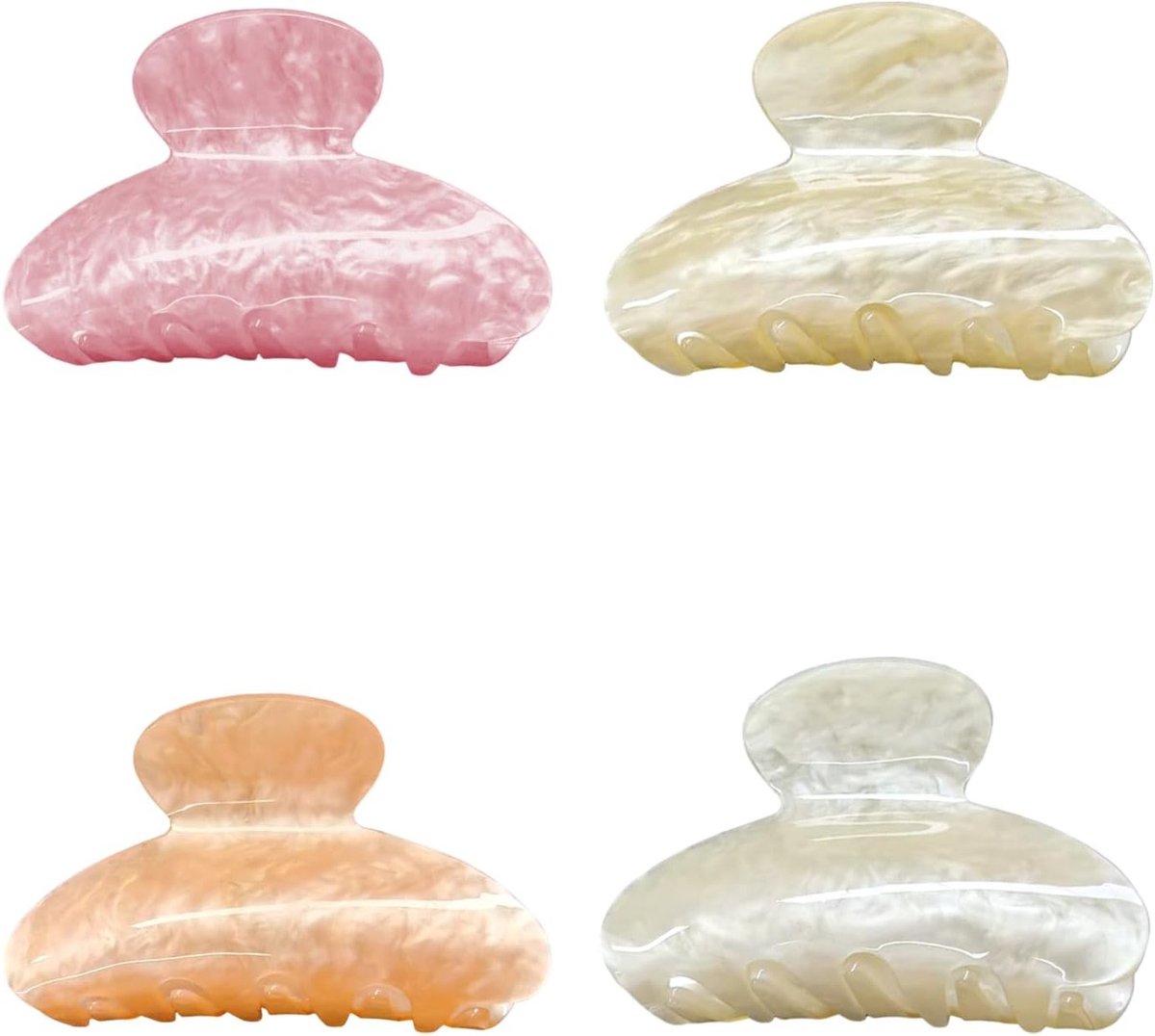Grote Acryl Haarspelden Set van 4, Ideaal voor Dik Haar, Betrouwbare Klemmen en Barrettes voor Dagelijks Gebruik
