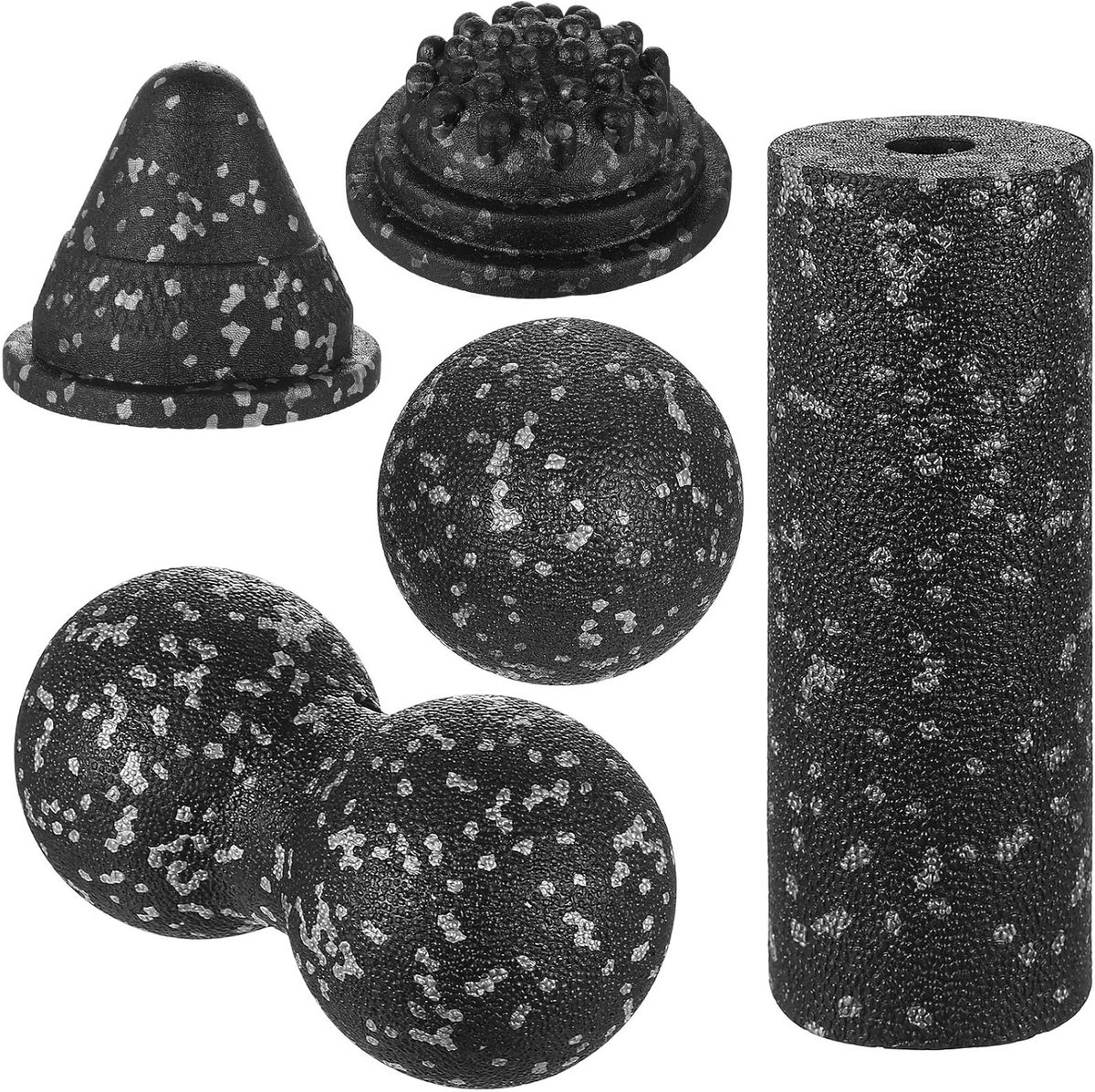 Massageballen voor voeten en lichaam - ideaal voor ontspanning, spierherstel en fascia-massage, set van 5 stuks