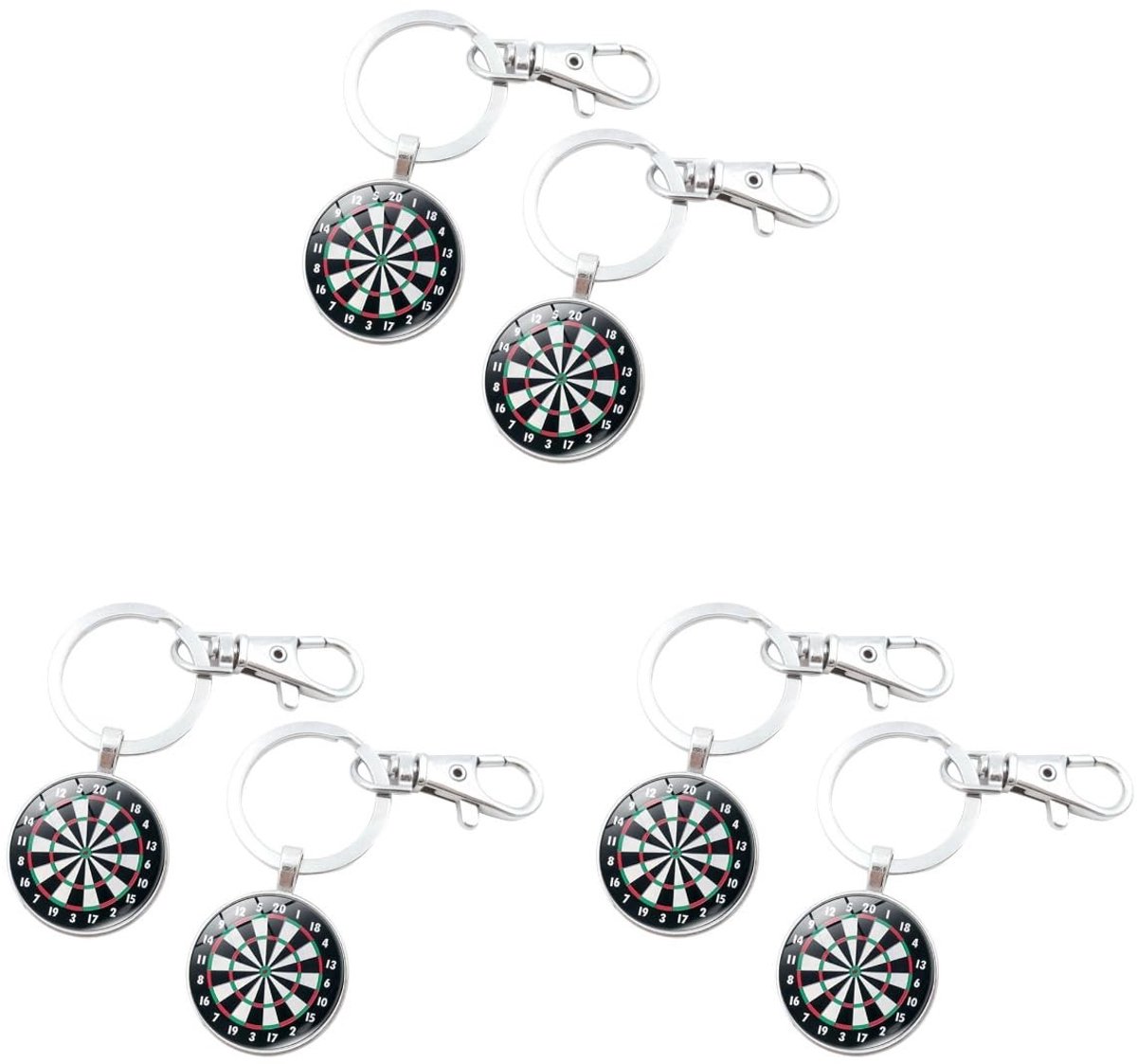 ONF3 - Sleutelhanger - Darts - Handige accessoire - Zilver - Darts keychain - Perfecte cadeau voor stellen - 6 stuks