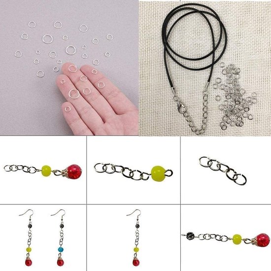 Split Ringen voor DIY Sieraden, 1200 Stuks Open Bending Ringen, Zilveren Metalen Jump Ringen voor Kettingen en Armbanden van Merkloos — afbeelding 5