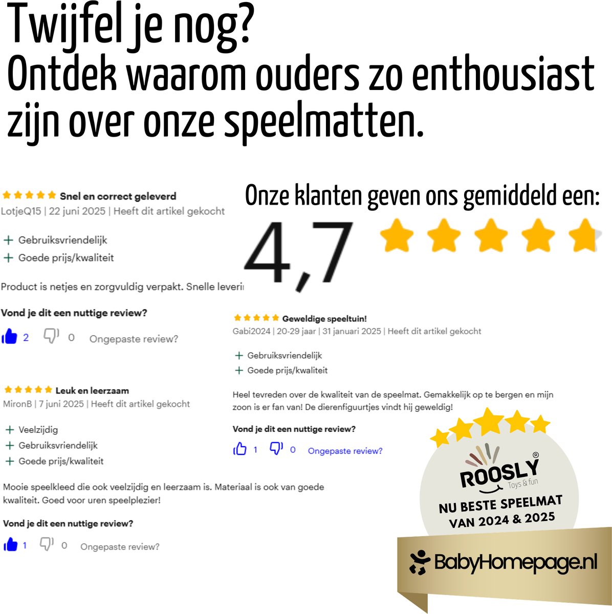 Roosly Speelmat Baby 150x200cm - Fluwelen Speelkleed met 3cm Traagschuim thumbnail 6