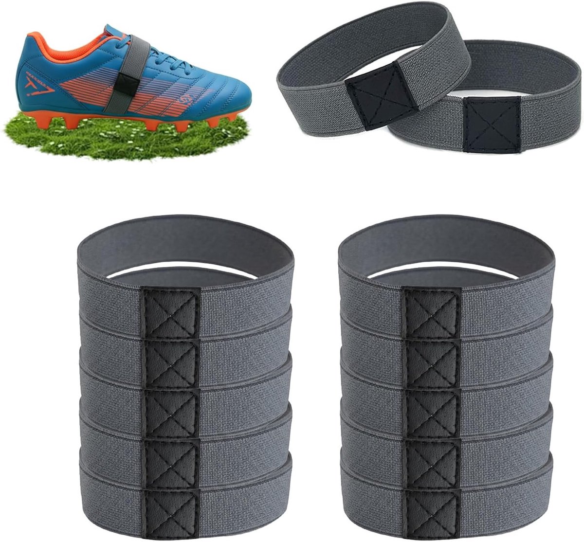 12 stuks scheurvaste fixeerbanden voor voetbalschoenen, ideaal voor kinderen en volwassenen, geschikt voor sport zoals voetbal, basketbal en volleybal