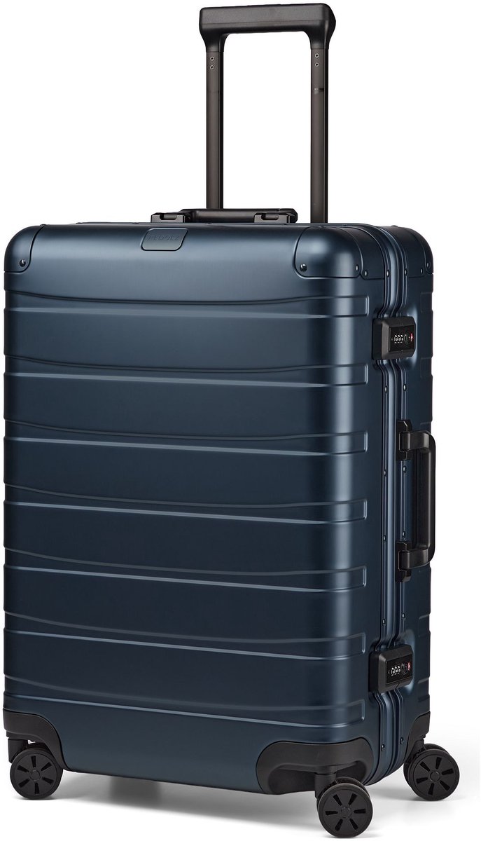 Redolz Pro Aluminium 4 wielen Trolley M 66 cm - Harde bagage - TSA slot - deep blue