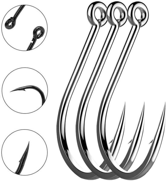 Duurzame Barbed Fishing Hooks in 10 Maten, 500 Stuks Carbon Staal met Plastic Opbergdoos voor Zoet- en Zoutwater Visserij van Merkloos — afbeelding 5