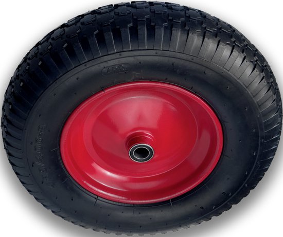 Kruiwagenwiel 390x95 mm 4.80 4.00-8 luchtbanden incl. as Reservewiel 4PR metalen velg 200 kg — afbeelding 2