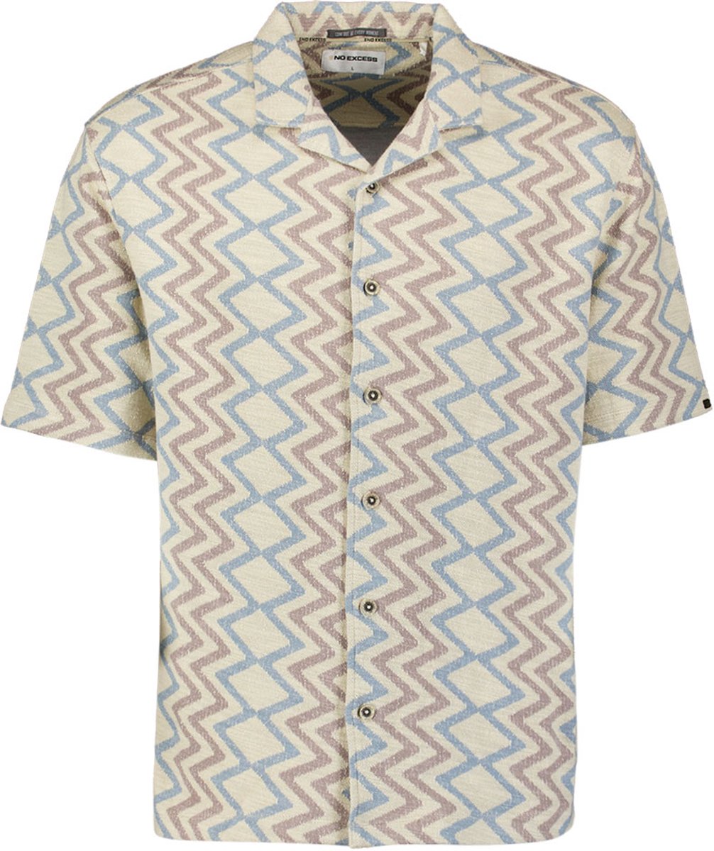 Overhemd met korte mouwen en zigzagprint