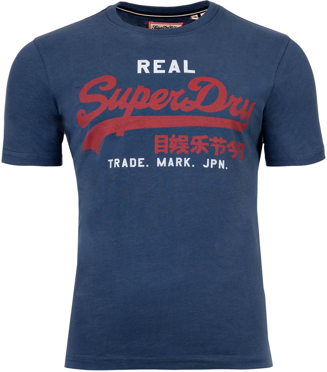 Superdry T-shirt Vl Classic Tee M1012451a Hampton Mannen Blauw