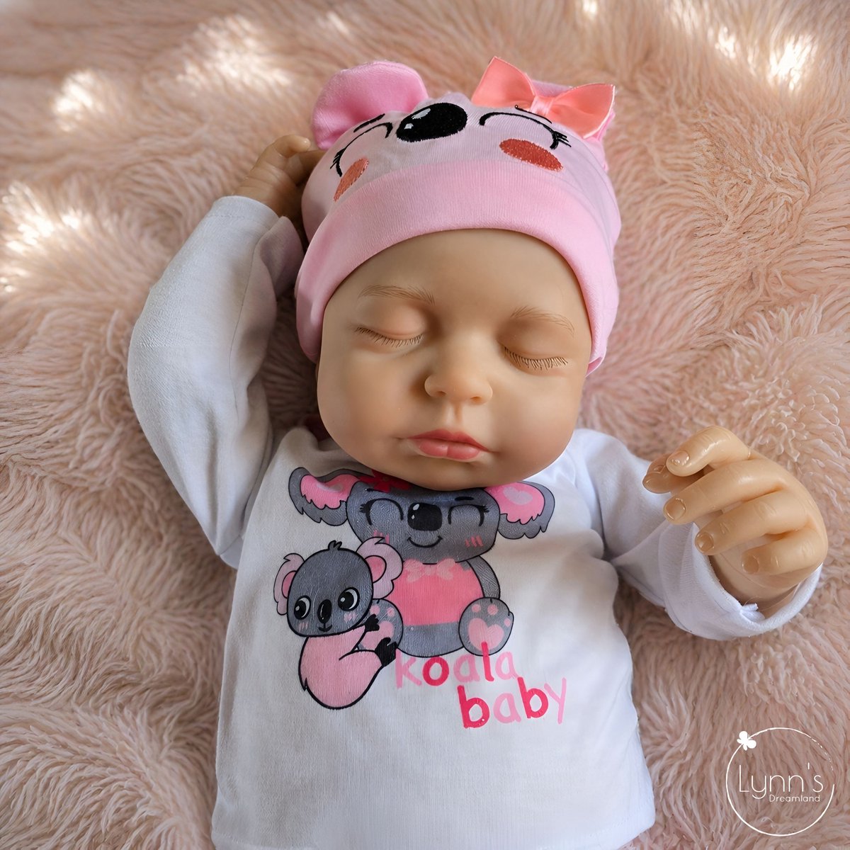 Reborn Baby Pop 'Mae' - 50 cm - Slapend meisje - Soft Vinyl - Met outfit en accessoires - In geschenkdoos — afbeelding 4