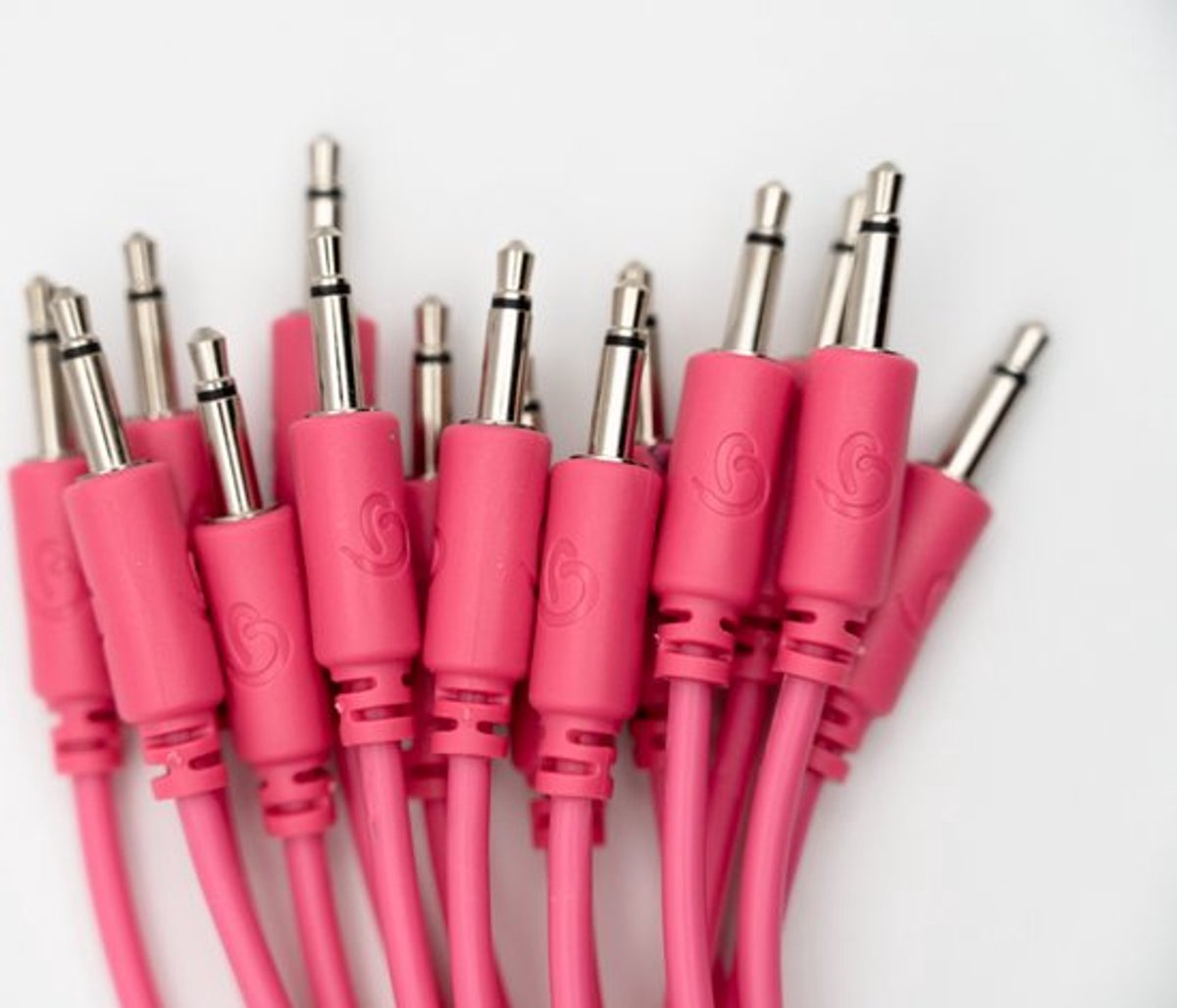Bowl Modular - 15 patchkabels voor eurorack - recht - 30 cm - roze