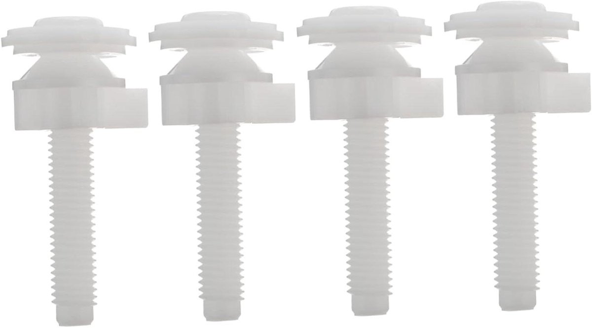 Toiletbril Schroeven - Bevestigingsset WC-bril - Toilet Reparatie - Universele Pasvorm - 4 stuks - Wit