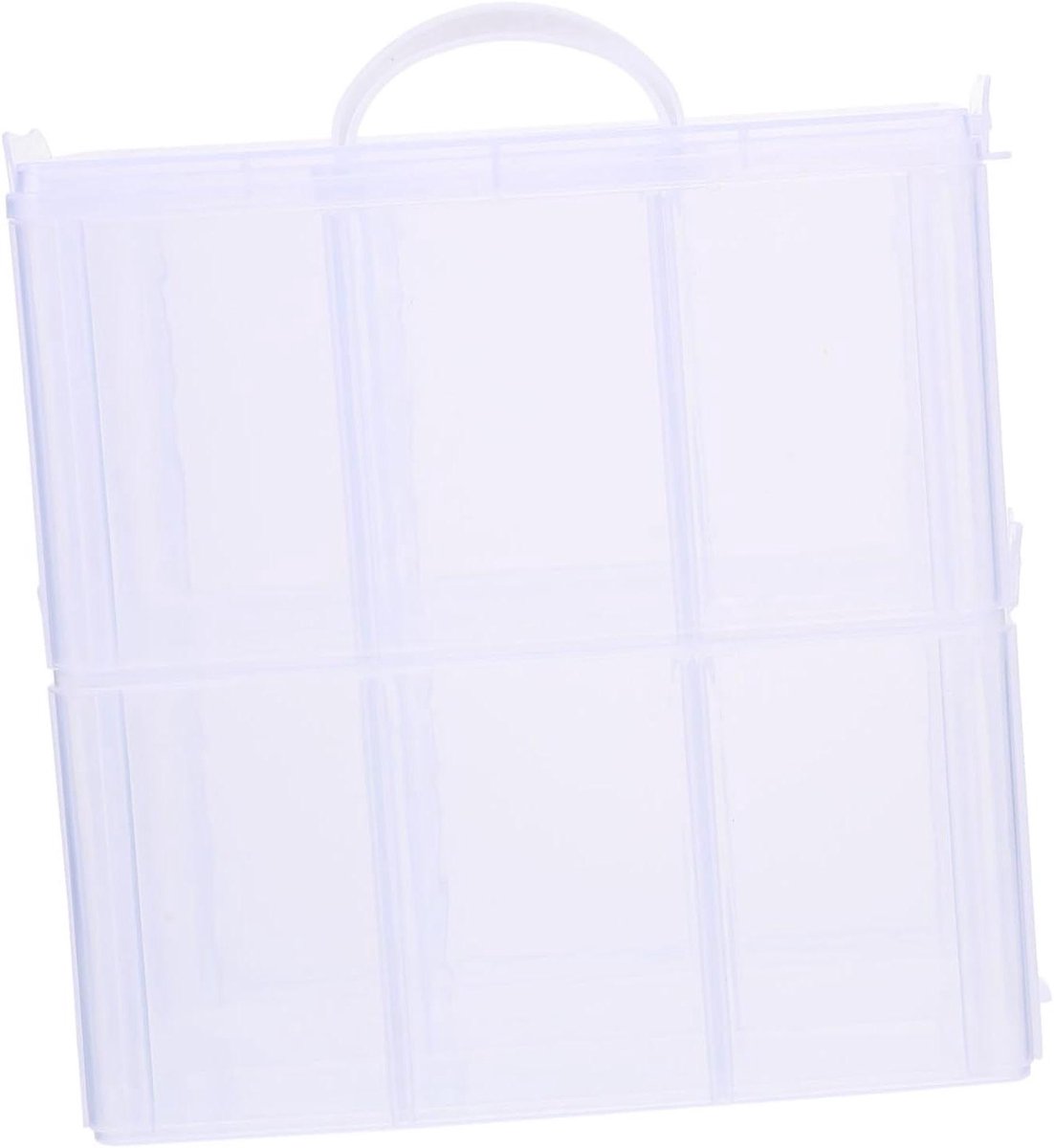 Opbergdoos Nagellak - Lippenstift Houder - Cosmetica Organiseren - Multigrid Ontwerp - 25 x 16 x 25 cm - Transparant
