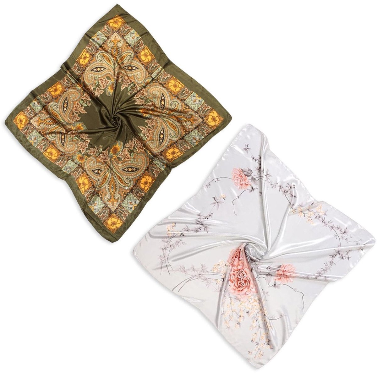 aladdien - Grote vierkante sjaals - Bloemensjaals - Elegant en veelzijdig - Meerkleurig - Kledingaccessoires - Perfect voor dames
