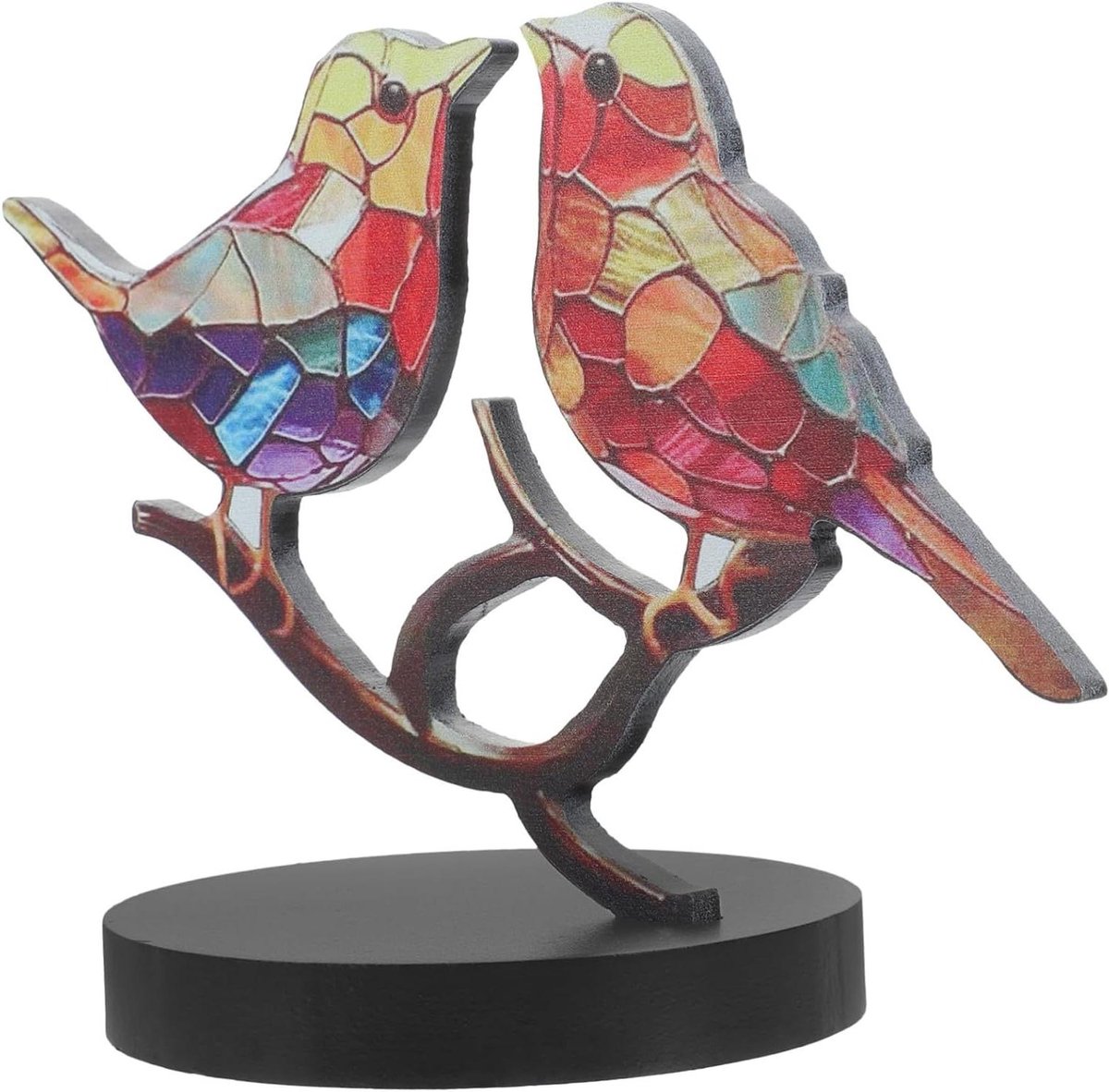 Houten Vogel Ornament - Vogelbeeldje Decoratie - Woonkamer Decoreren - Levendig en Levensecht - 17 x 13 x 10 cm