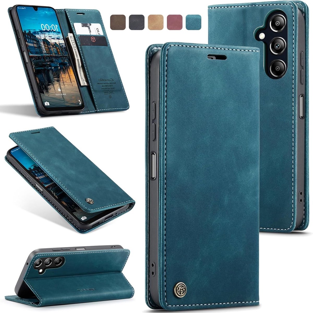 Premium PU Leren Wallet Flip Hoes voor Samsung A16 met Schokbestendige Standfunctie en Kaartsleuven