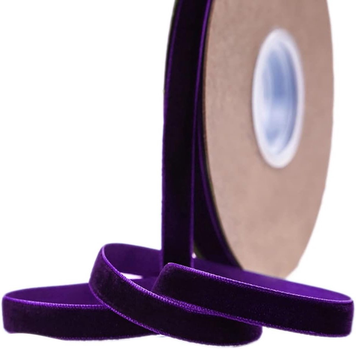 15mm Paarse Velourslint voor Cadeaus, Bruiloften en DIY Creaties - Perfect voor Bloemstukken en Verpakkingen