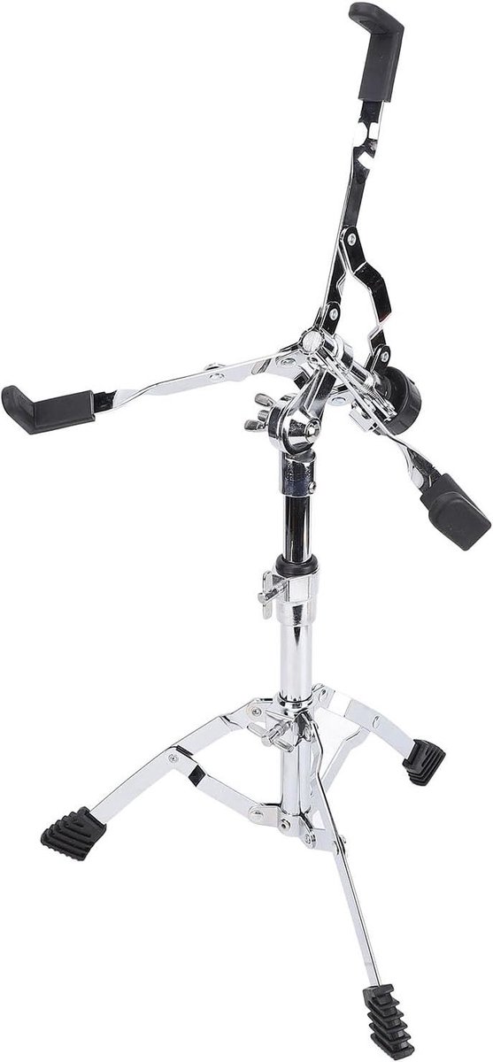 Snaredrumstandaard - Drumstatief - Muziek Maken - Dubbele Ondersteuning - 10-14 Inch - Zilver