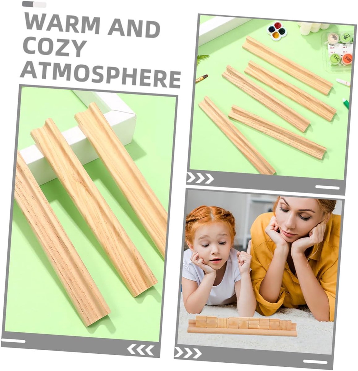 Houten Domino Display - Houten Basis Houder - Doe-het-zelf Projecten - Multifunctioneel Ontwerp - 75 x 08 x 07 cm — cadeau in Spellen & Speelgoed - foto 3